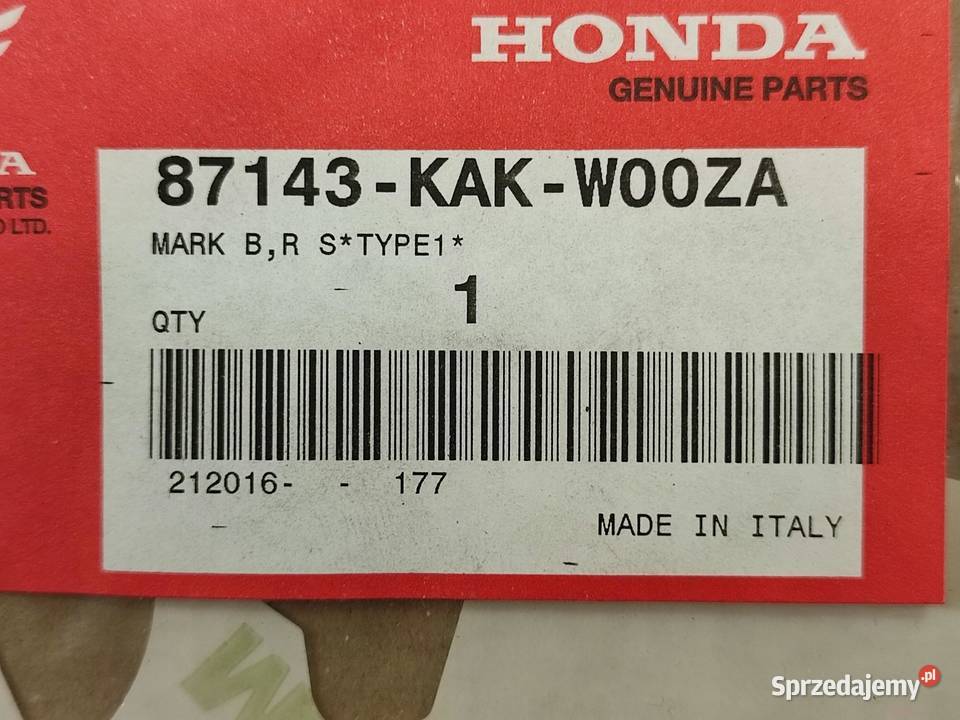 NAKLEJKA NA BOCZEK PRAWY HONDA CRM125R 1997 NOWA Emblematy Motoryzacja