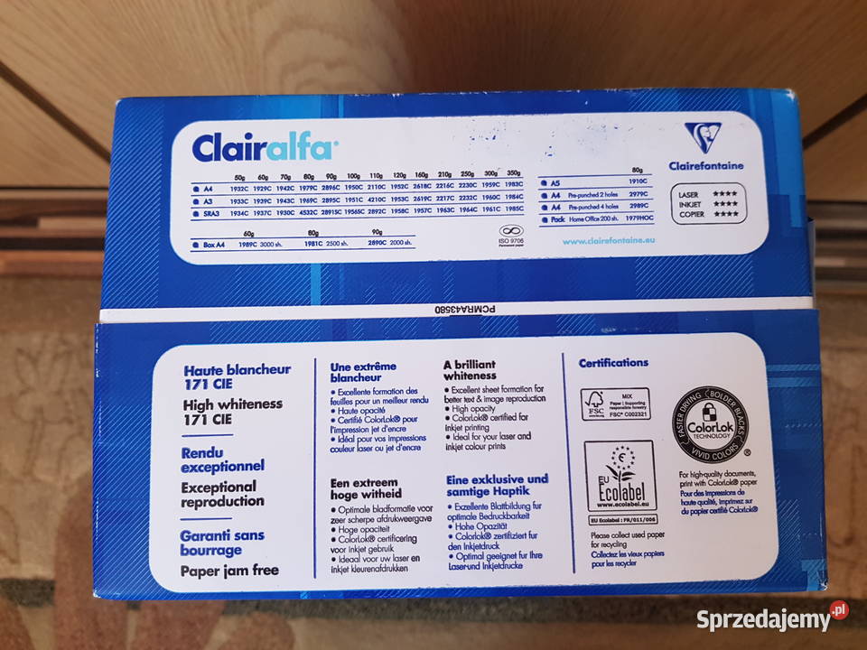 Papier biurowy Clairefontaine Clairalfa 1910C A5 mazowieckie Warszawa sprzedam