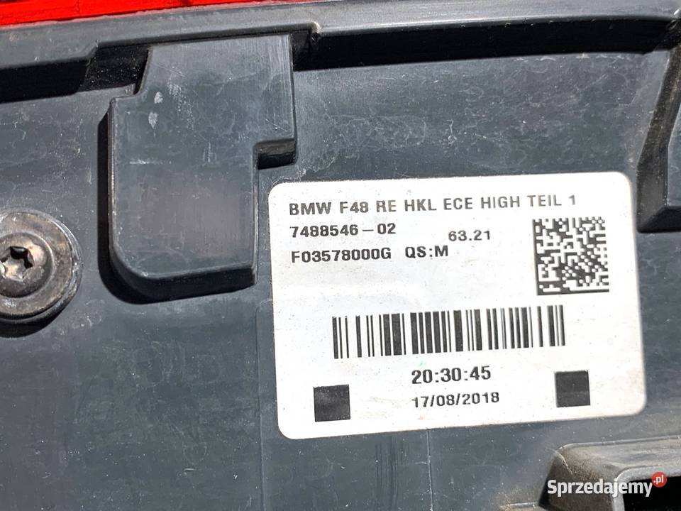 LAMPA PRAWY TYŁ BMW F48 7488546 Crossover