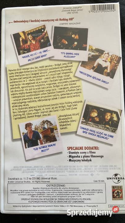 Dziennik Bridget Jonesfilm na kasecie VHS Lublin