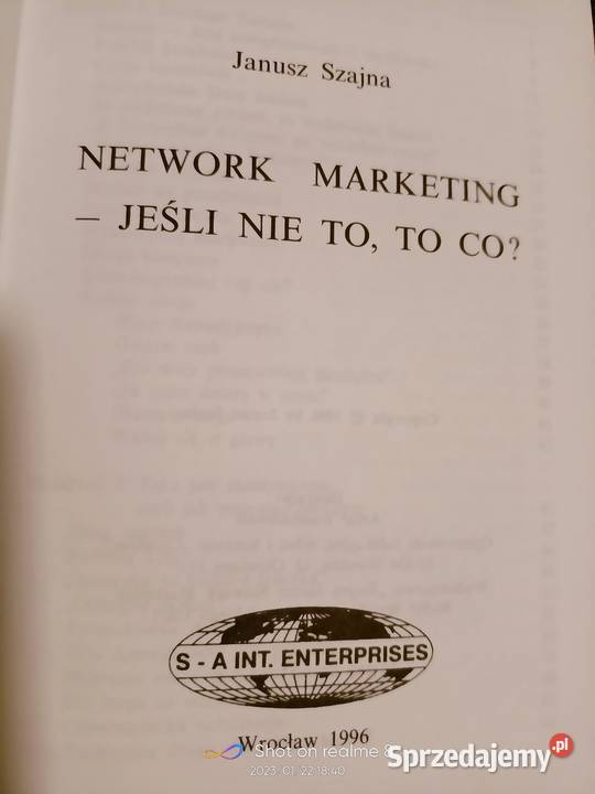 Szajna książki Network marketing jeśli nie to