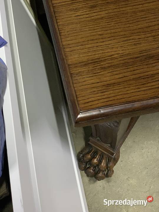 Stół drewniany z lwimi nogami 160x115 55cm Warszawa sprzedam