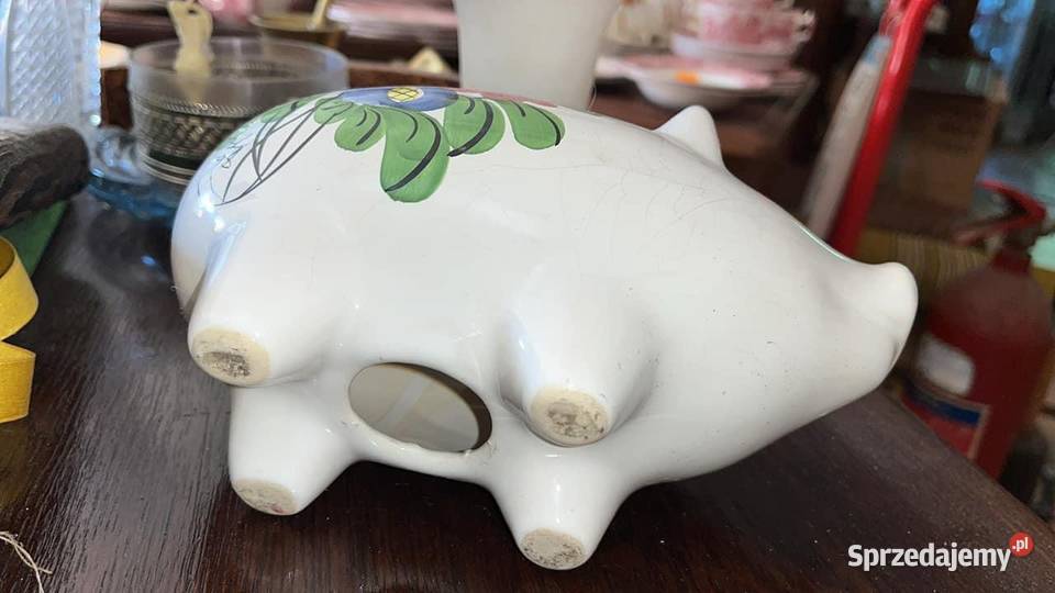 Skarbonka świnka Największa w kwiatki Sygnowana Gdańsk