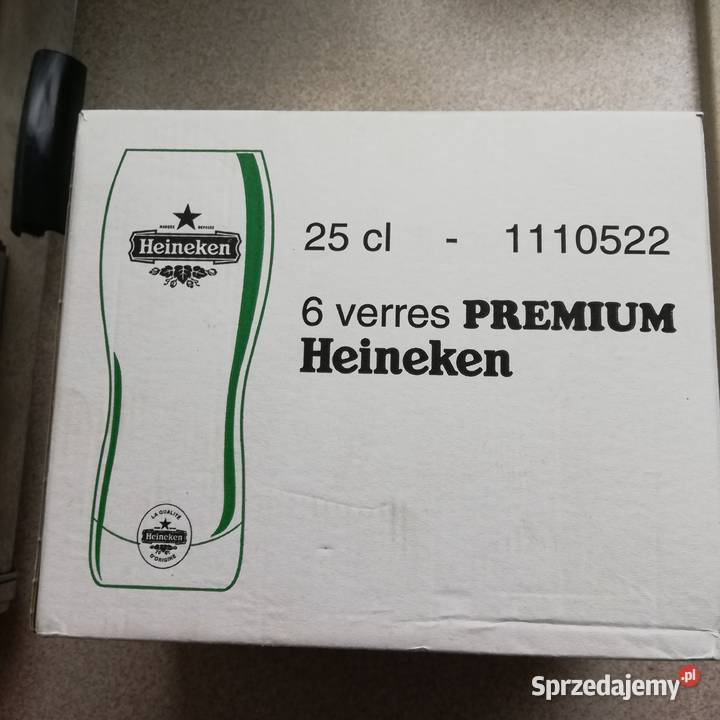 Szklanki do piwa Heineken 6 oryginalne kufle Sieradz