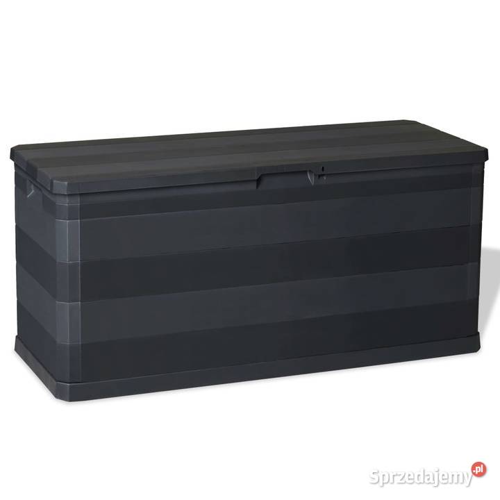 vidaXL Skrzynia ogrodowa czarna 117 x 45 x 56 mazowieckie Warszawa sprzedam