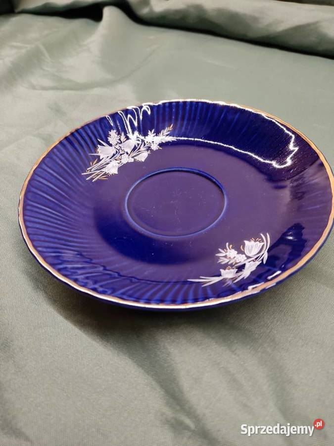 Talerzyk spodek porcelanowy kobaltowy Fena Głuchołazy