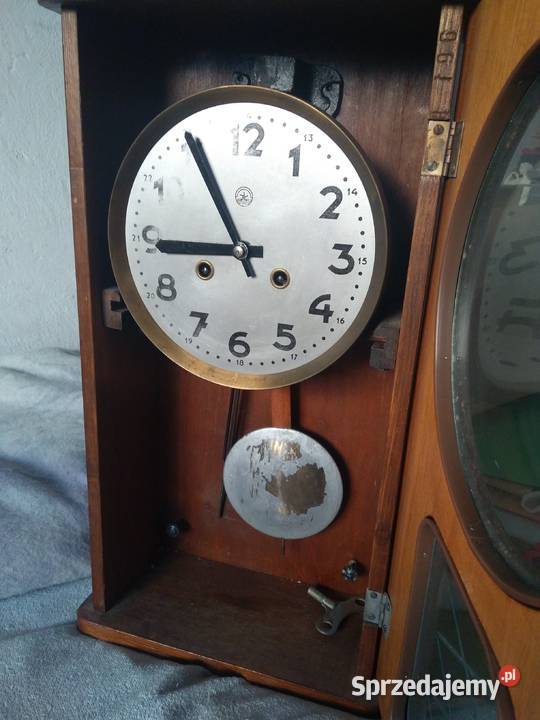 Stary zegar ścienny Metron drewniany sprawny Warszawa