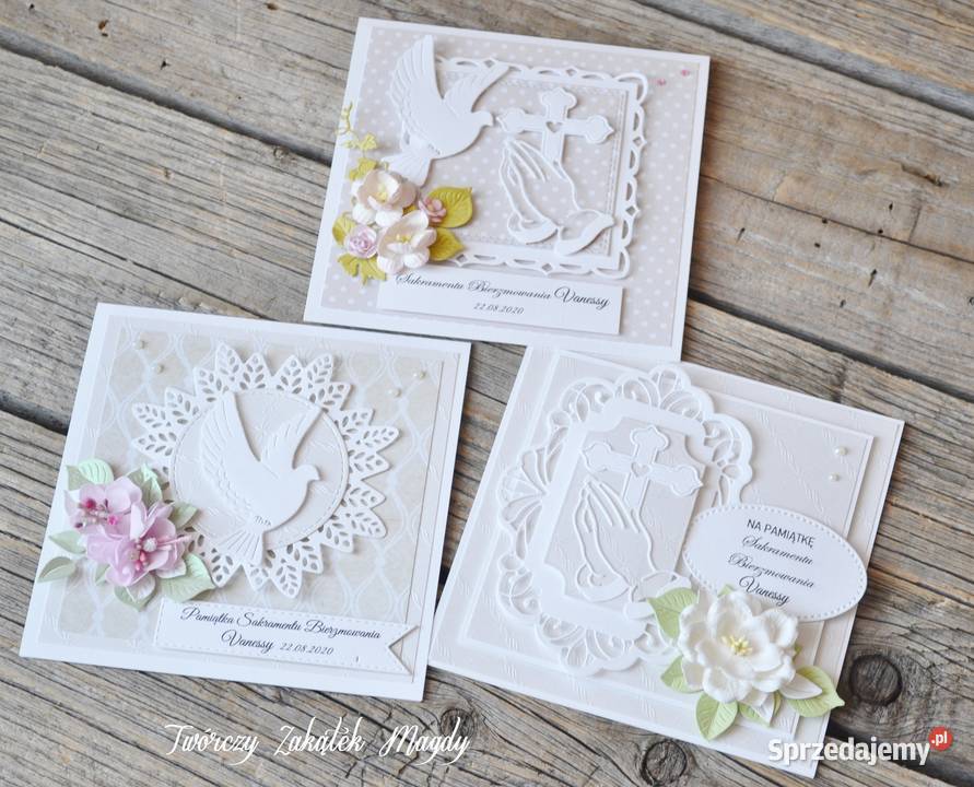 Kartki na Bierzmowanie ręcznie robione różne Słupsk sprzedam