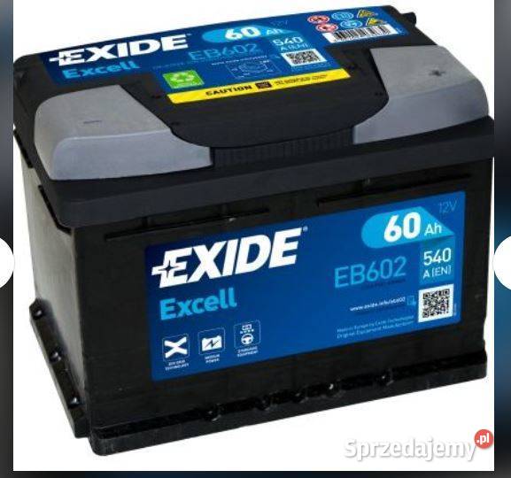 Akumulator Exide Excell 60Ah 540A PRAWY PLUS pomorskie Gdańsk