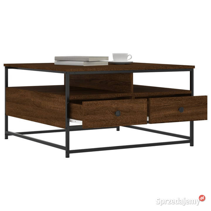 Stolik kawowy brązowy dąb 80x80x45 WM835293 Warszawa