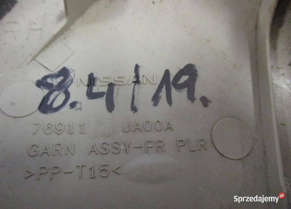 PLASTIK OSŁONA SŁUPKA PRZÓD NISSAN ALTIMA L32 osobowe wielkopolskie Nowy Tomyśl