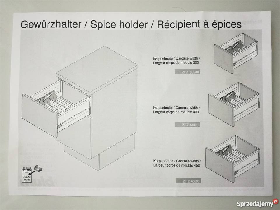 Wkłady do szuflad ORGALINE firmy BLUM Akcesoria kuchenne Warszawa sprzedam