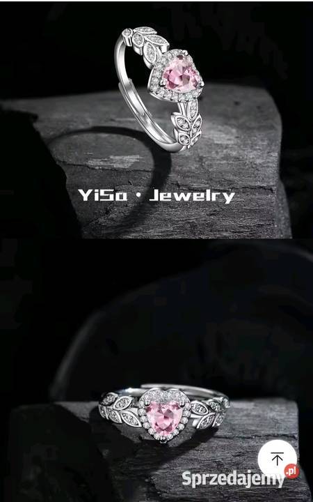 Pierścionek z wizerunkiem serca z cyrkonią srebro Warszawa sprzedam