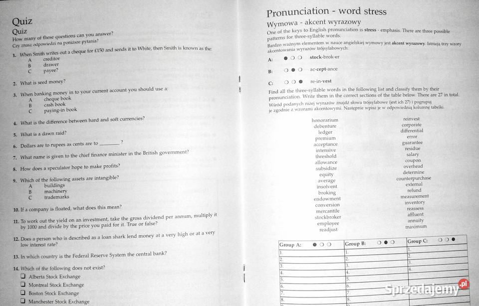 Terminologia bankowość i finanse swój angielski Chełm