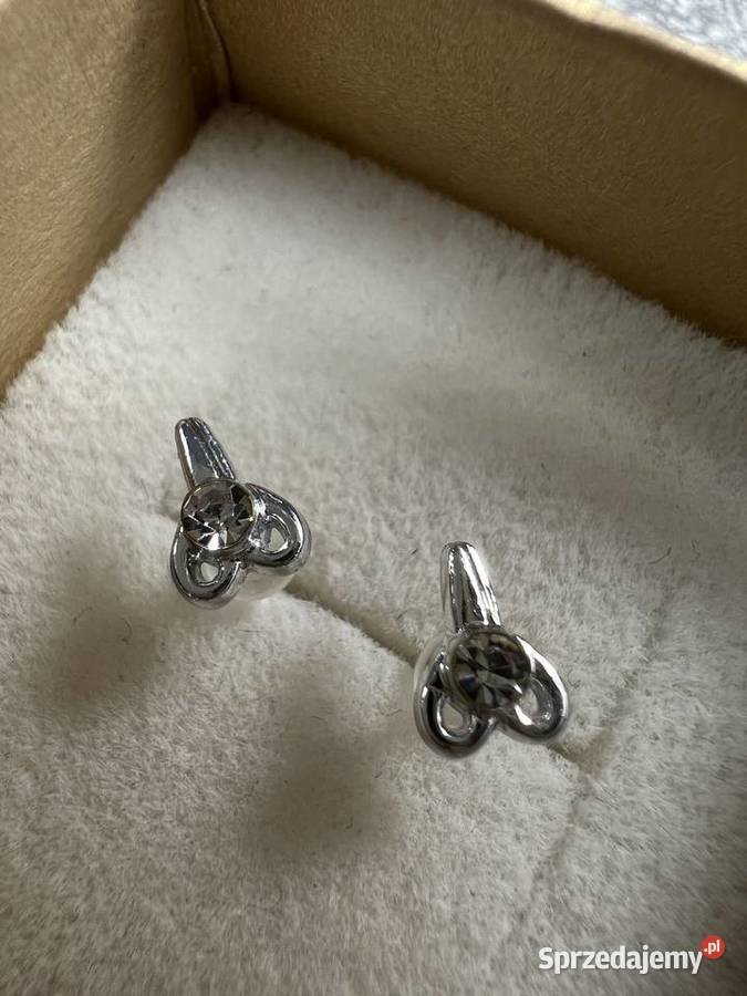 Kolczyki srebrne z diamentem nożyczki podkarpackie Jasło