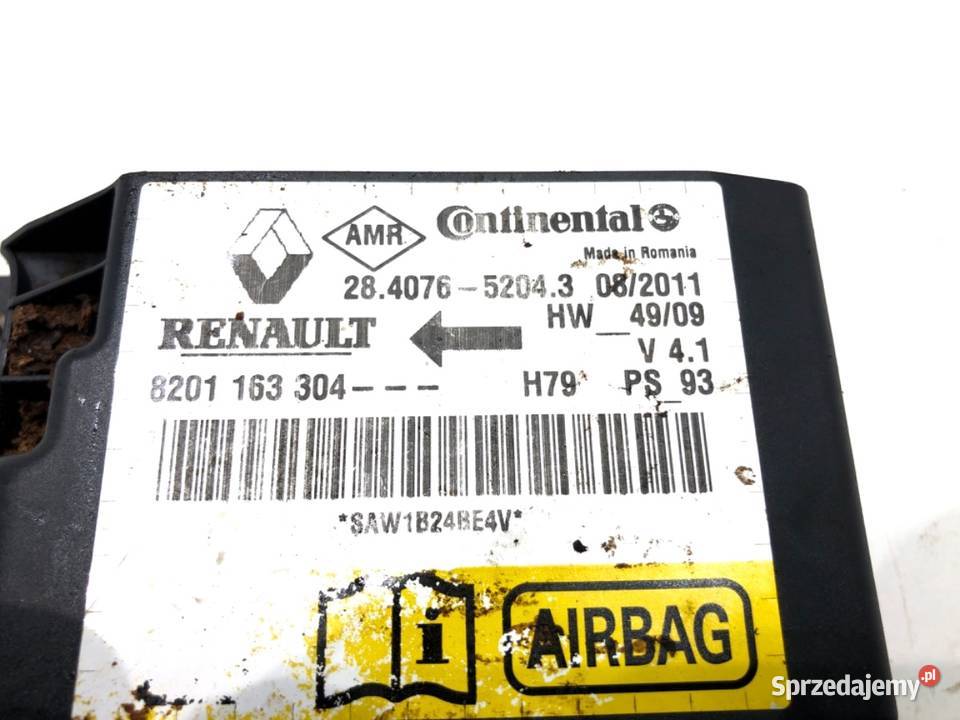 SENSOR AIRBAG DACIA DUSTER 8201163304 1018 Motoryzacja