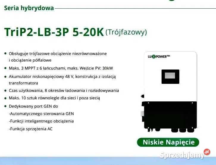 Zestaw Magazyn Inwerter LV 15 kW 1434 kWh sprzedam