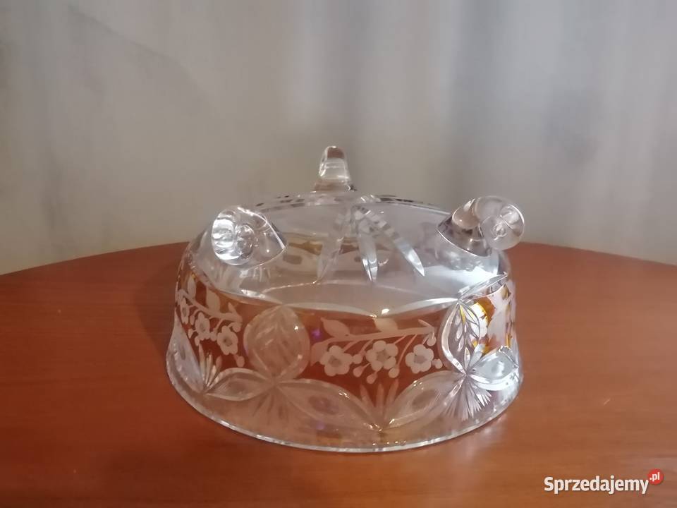Misa Patera Kryształowa Dwukolorowa PRL dolnośląskie