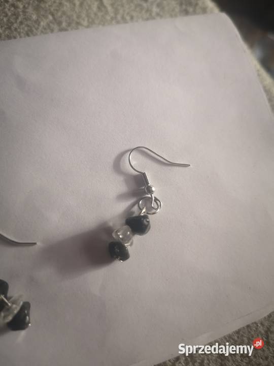 Wiszące kolczyki z jadelitu i selenitu Namysłów