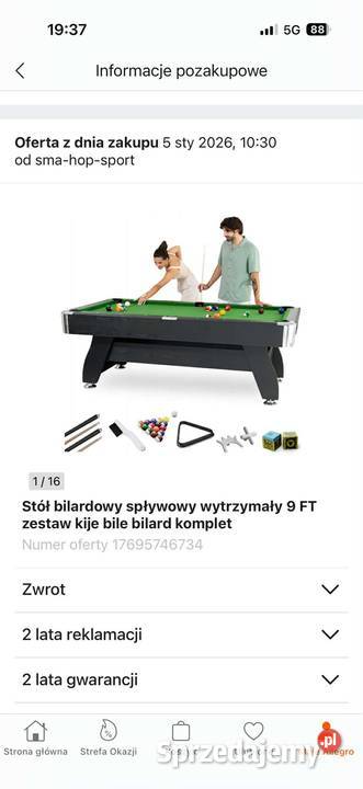 Stół bilardowy Nowy Sport i Wypoczynek Legnica