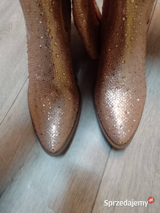 4243 Gold Rose Różowe bogato zdobione Kozaki Kraków