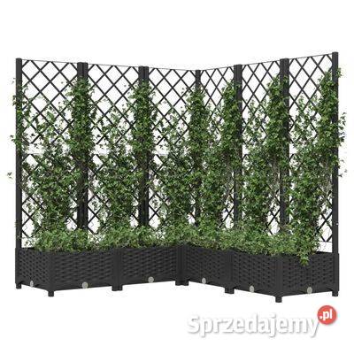 vidaXL Donica ogrodowa z kratką czarna Warszawa