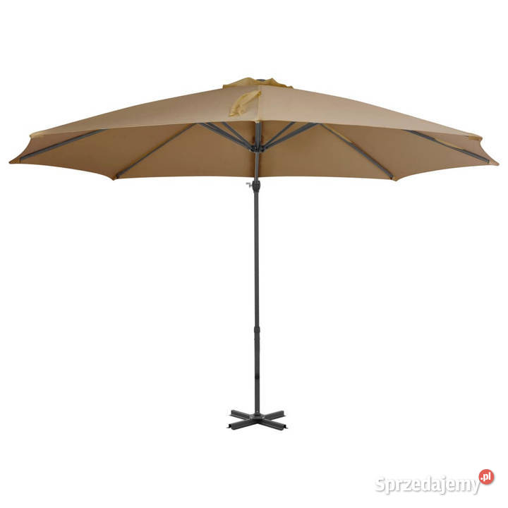 Parasol wiszący z aluminiowym słupkiem 300 taupe