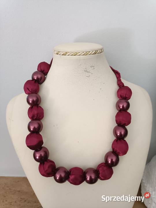 Bordowe korale naszyjnik Białystok