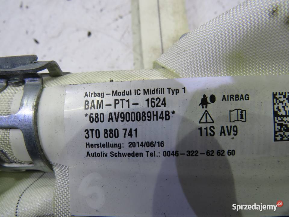 KURTYNA AIR BAG LEWA SEDAN SUPERB II 3T0880741 osobowe lubelskie