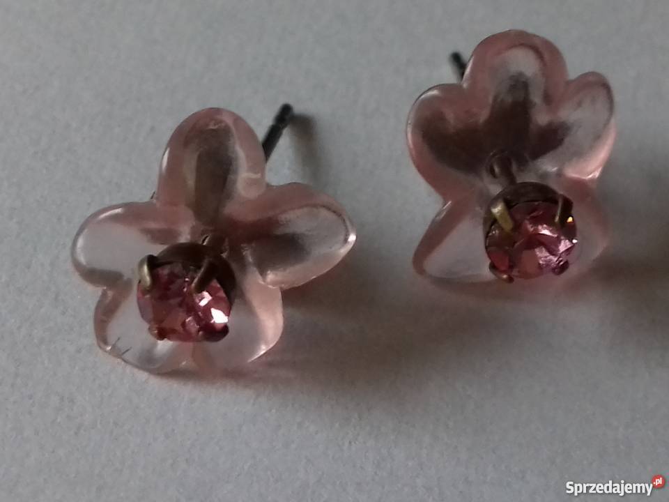 Zestaw biżuterii naszyjnik kolczyki z kwiatkami Ostrzeszów