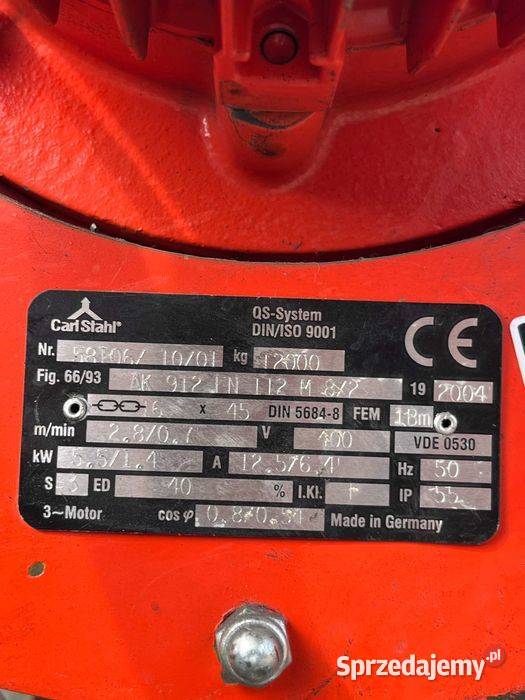 Wciągarka łańcuchowa Elektryczna 12T 28ms Carl Tuliszków