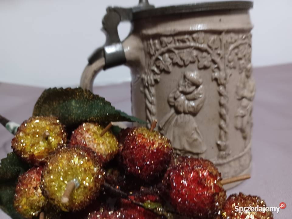 Antyczny niemiecki kufel z przykrywką z XIX w Wrocław