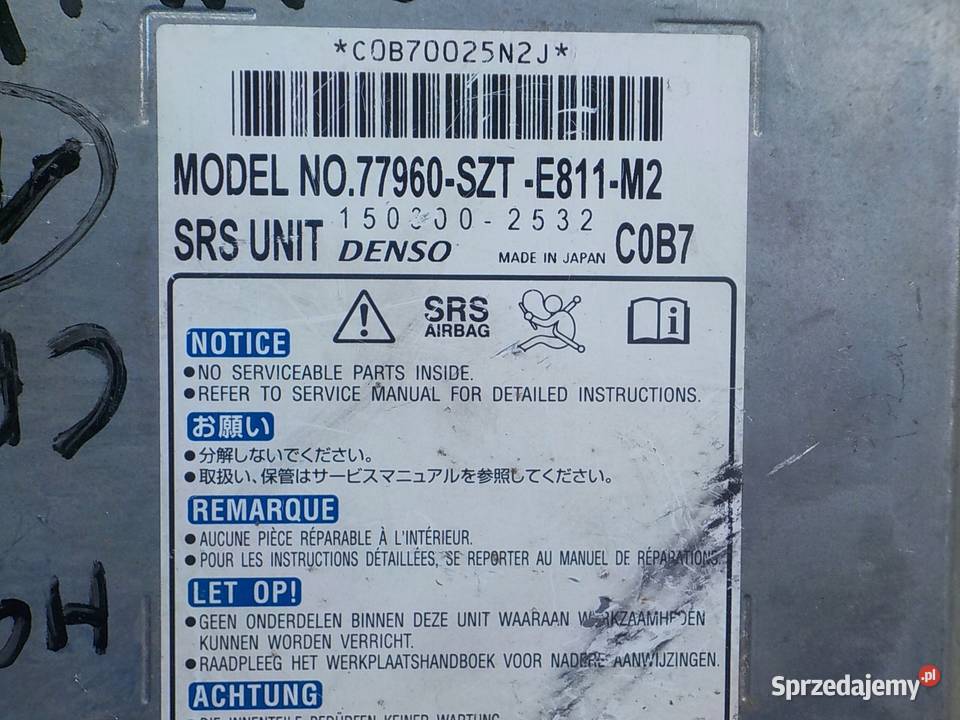 HONDA CRZ 12r 15 IMA 2D sensor AIRBAG Suków sprzedam