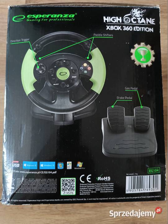 Kierownica z PedaŁami Esperanza Xbox3603PC