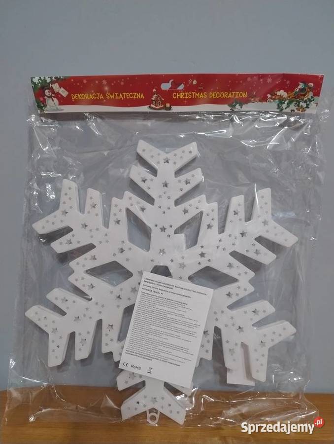 NOWA ozdoba świąteczna LED na okno Płatek Śniegu Blachownia