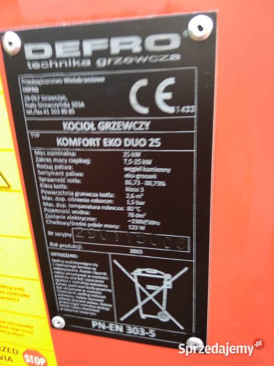 Piec defro komfort eko duo 25kw z podajnikiem stal Sochaczew