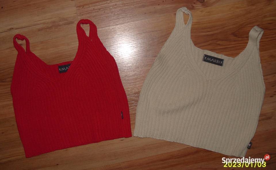 2 krótkie bluzeczkiSweterki na ramiączkach Rozmiar 34(XS) Rawicz sprzedam