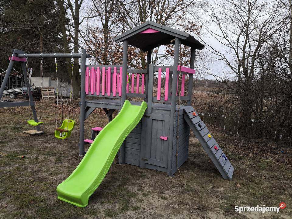 Plac zabaw dzieci huśtawka piaskownia ścianka Kawnice
