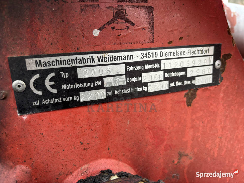 Weidemann 2006 2000 Obciążnik Tylny Dociążenie Jastrzębniki