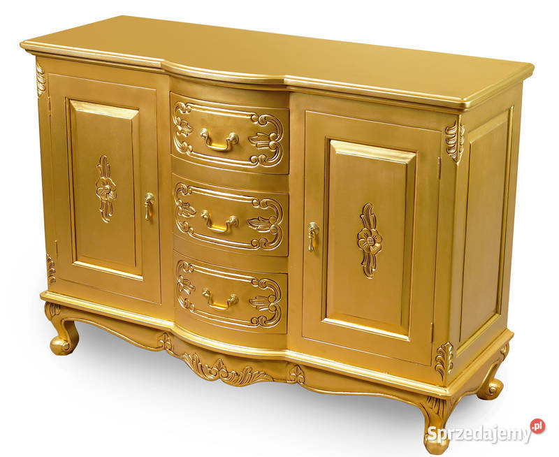 Nowa złota komoda 120 szafka rokoko barok 78325 Września