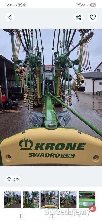 Zgrabiarka krone swadro tc 760 Kościelec