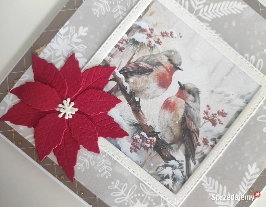 Kartka ręcznie robiona bożonarodzeniowa handmade Łódź