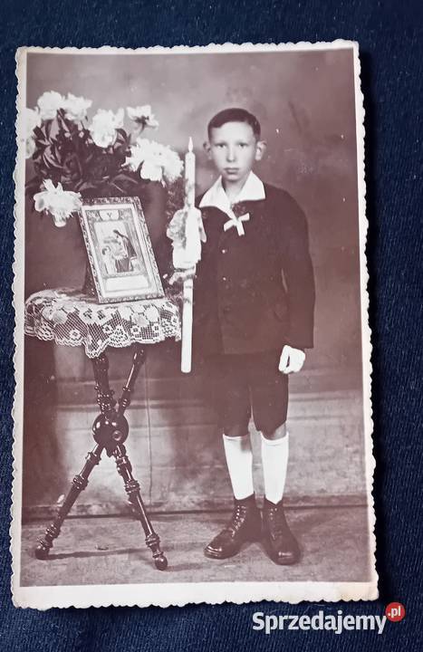 Zdjęcie chłopca z I Komunii Łódź lata 194044 Koźminek