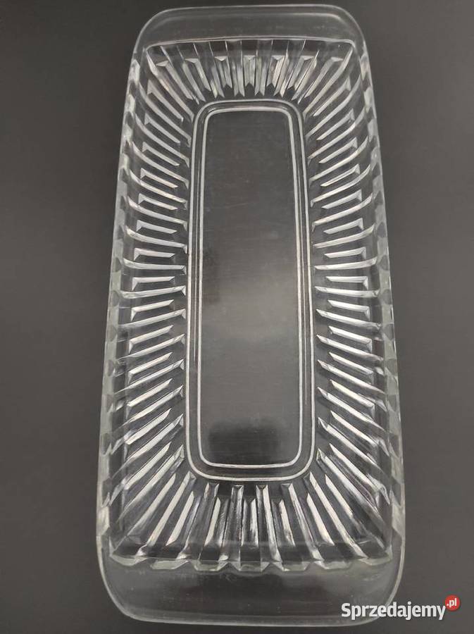 Keksówka półmisek 35 stare szkło PRL przezroczysty podlaskie