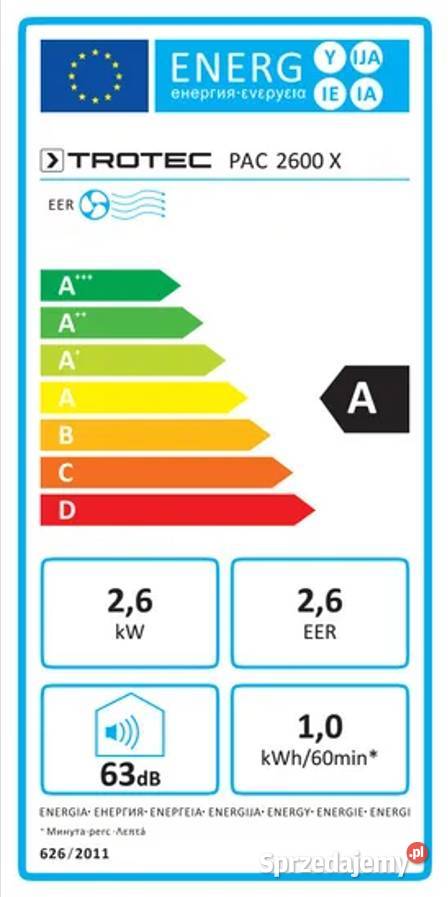 Klimatyzator przenośny Trotec PAC 2600 X 26 kW 3 Mszana Dolna