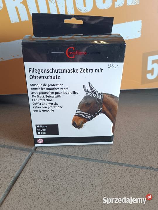 Maska przeciwowadowa konia z uszami Zebra łódzkie Wieluń