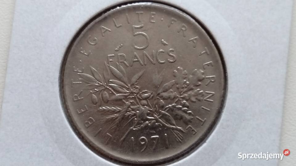 Moneta 5 franków 1971 r Mosina