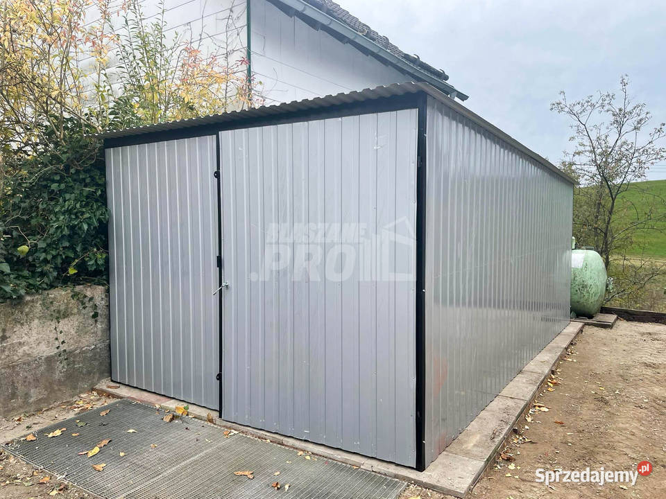 Garaz blaszany 3x5 Brama dwuskrzydłowa szary Zakopane