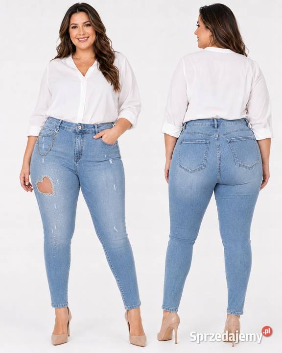 Jeans damski I8 DENIM 40 pas 8092 cekiny niebieski Pątnów