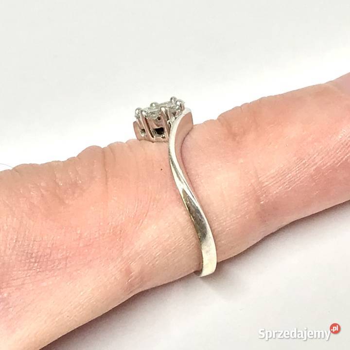 Złoty PIERŚCIONEK 14K cudowny BRYLANTY 025ct r10 złote mazowieckie